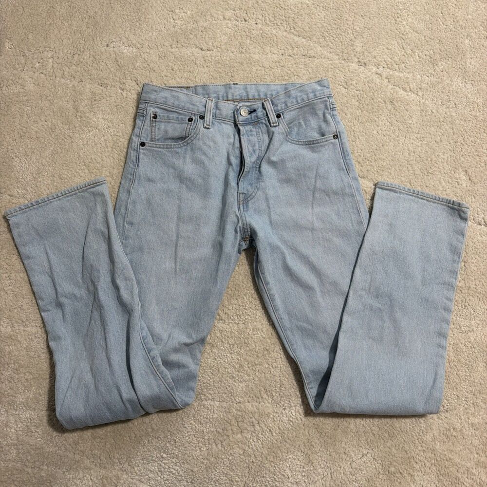 Levis 501 Jeans Mens 30x32 Blue '93 Straight Light Wash Button Fly